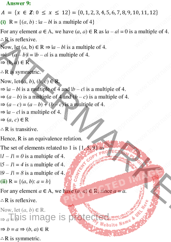 NCERT Solutions for Class 12 Maths Chapter 1 Exercise 1.1 PDF