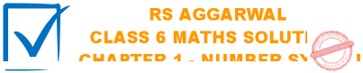 RS Aggarwal Solutions Class 6 Maths Chapter 1 – Number System