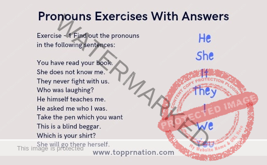 Pronoun Exercises with Answers - MCQs and Fill in the Blanks