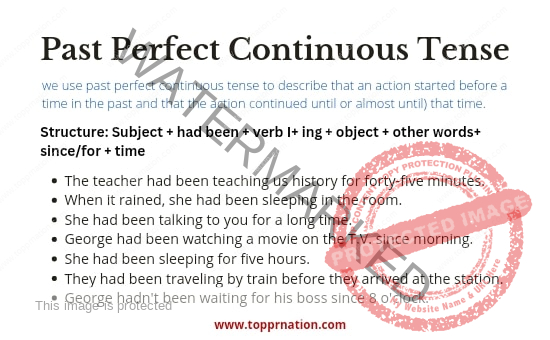 Past Perfect Continuous Tense Rules and Examples & Sentence Structure.