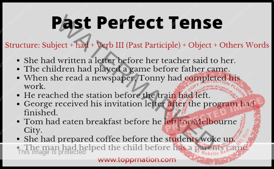 Past Perfect Tense Rules, Examples and Structure (Formula)