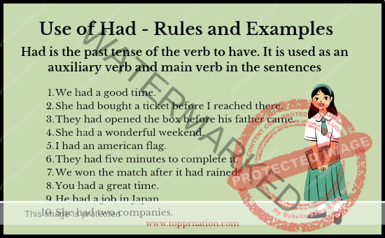 Use of Had - Definition, Rules, Examples and Sentences