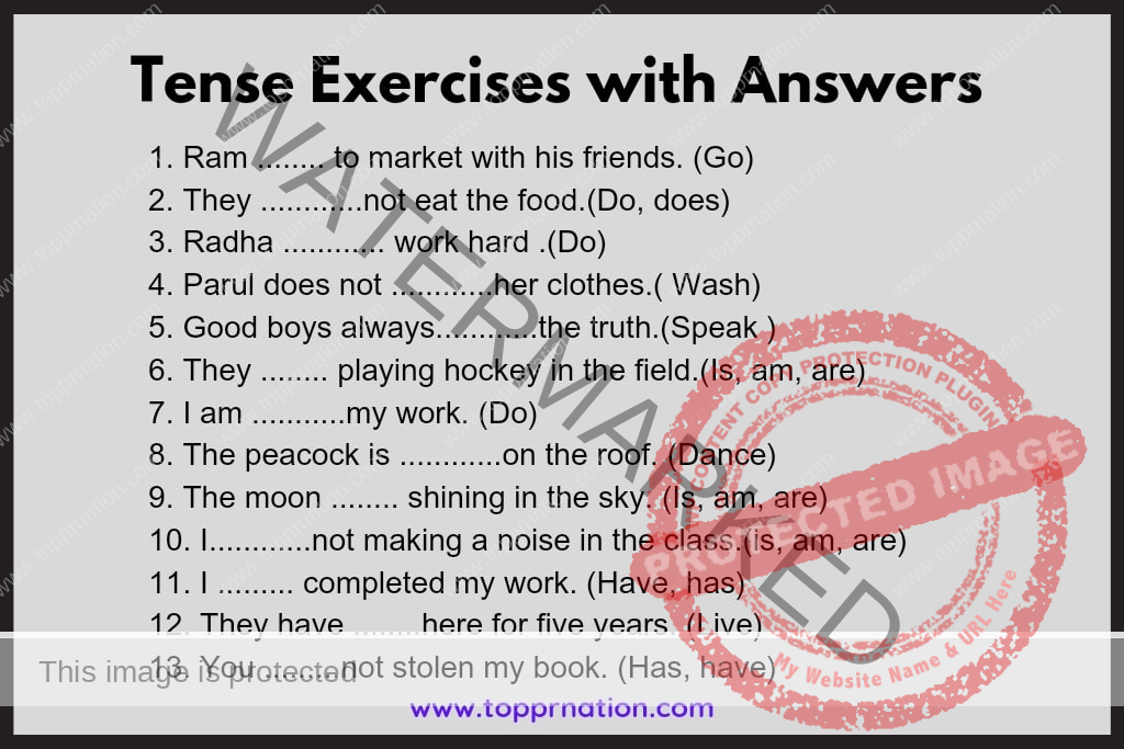 Tense Exercises with Answers (Present, Past and Future)