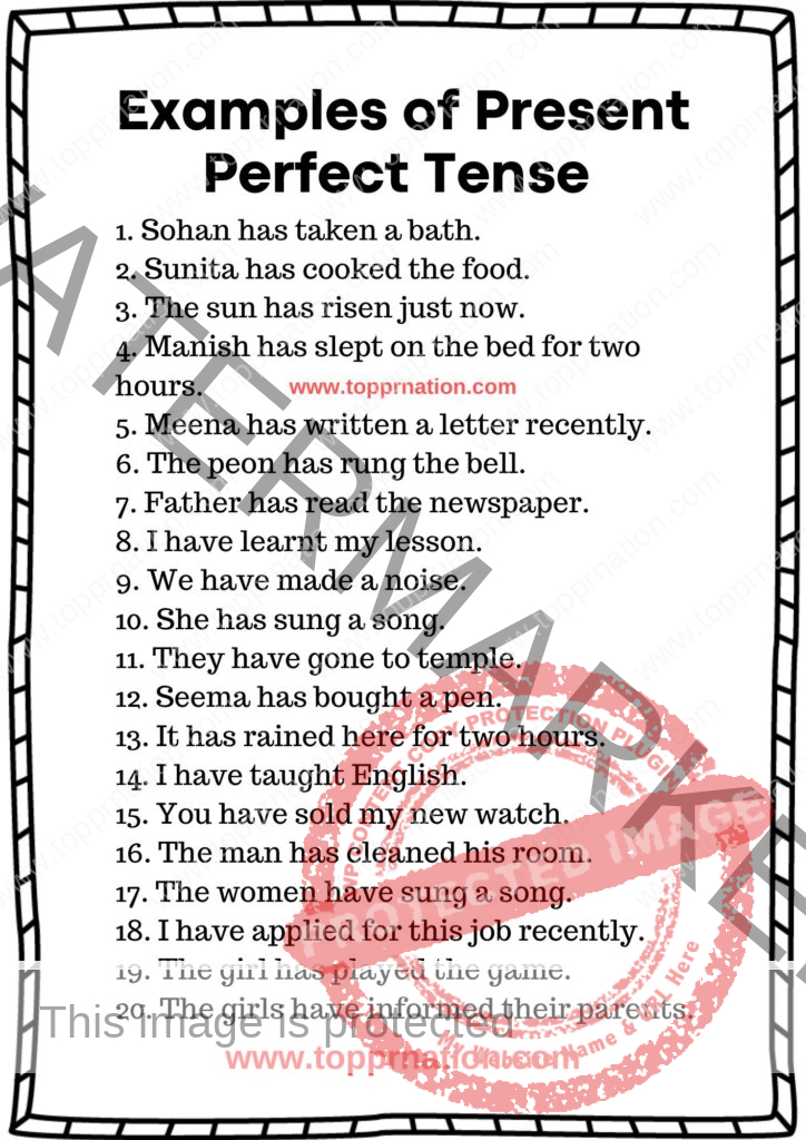 Examples of Present Perfect Tense (Sentences)